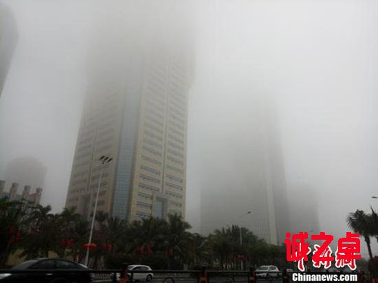 2月25日，?？谑袇^(qū)大霧彌漫。尹海明 圖